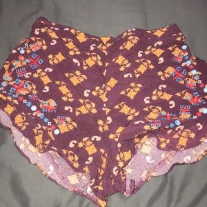Purple and gold shorts